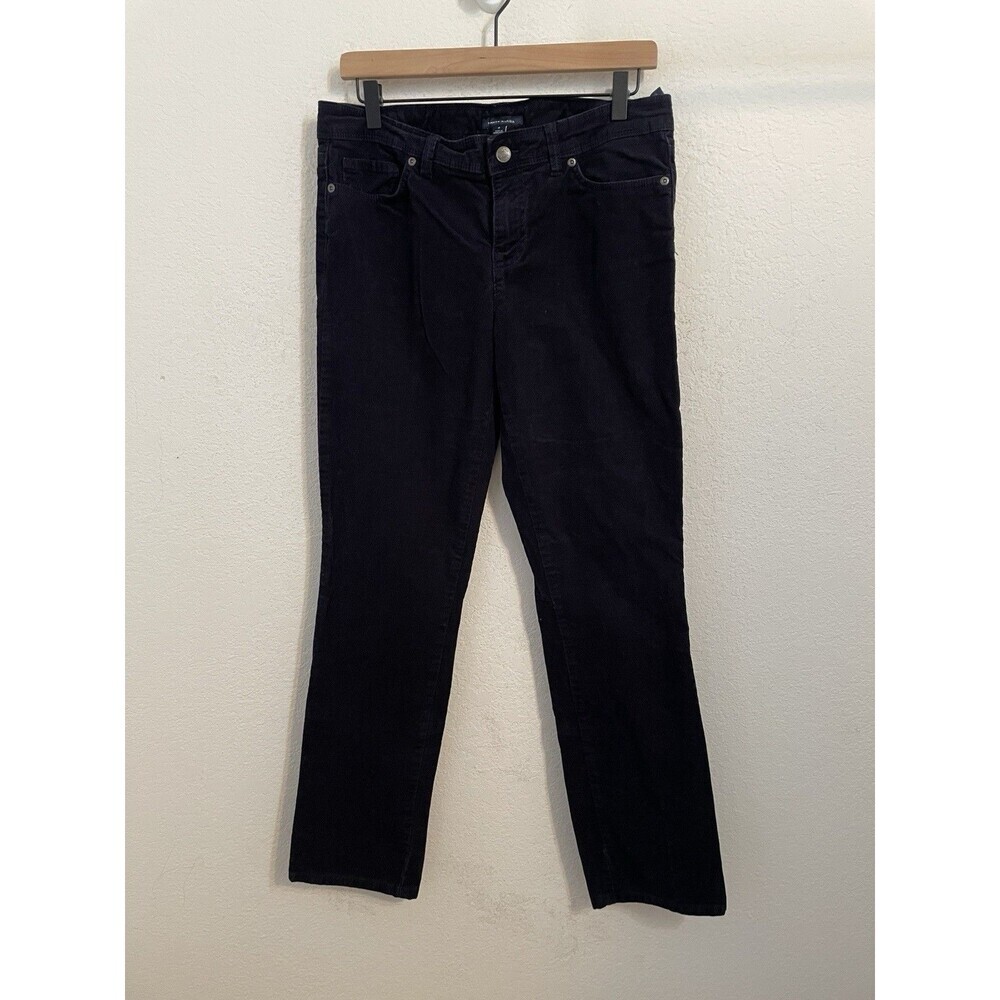Tommy Hilfiger Navy Blue Corduroy Pants Straight Leg Classic Fit Size 8 Mid Rise